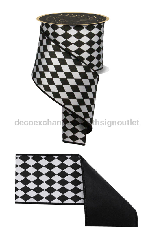 4’’X10Yd Harlequin/Fused White/Black Lx305402 Ribbon