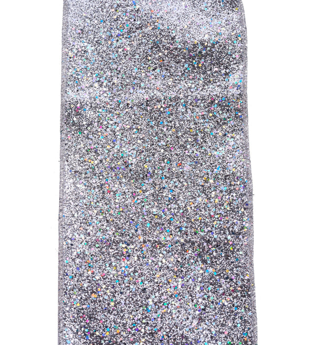 4’’X10Yd Laser Glitter Silver RGF153426 ribbon