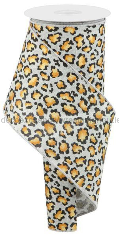 4"X10Yd Metallic Animal Print/Royal Lt Grey/Black/Rust/Gold RGC13535X - DecoExchange