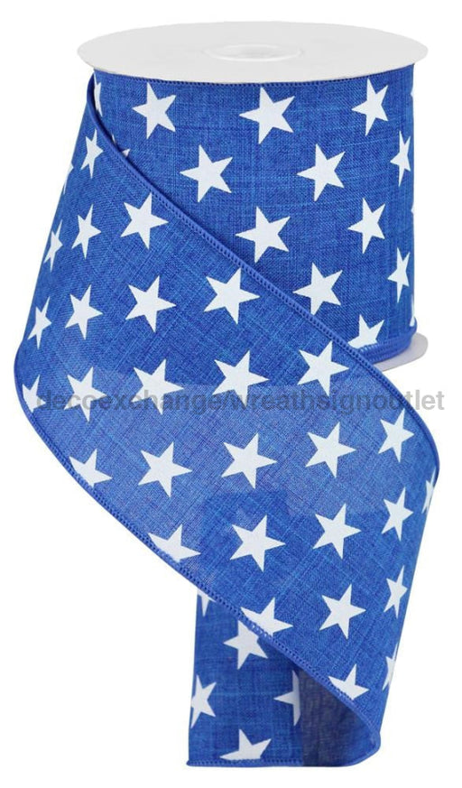 4’’X10Yd Stars On Royal Royal Blue/White RGA111725 ribbon