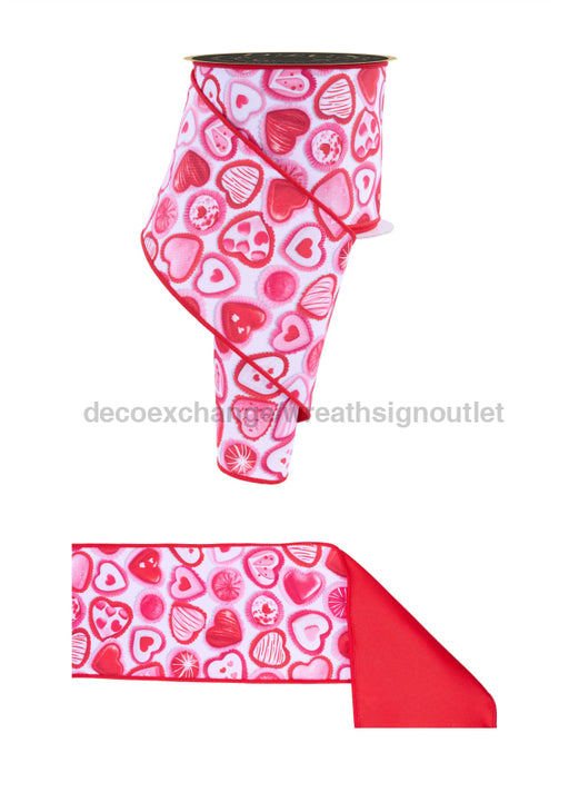 4’’X10Yd Valentine Candy/Fused Red/Pink/White Lx1013Y1 Ribbon