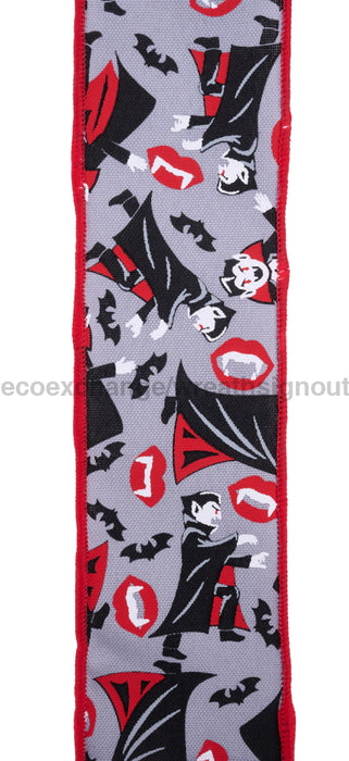 4’’X10Yd Vampires Grey/Black/Red/White RGF192510 Ribbon