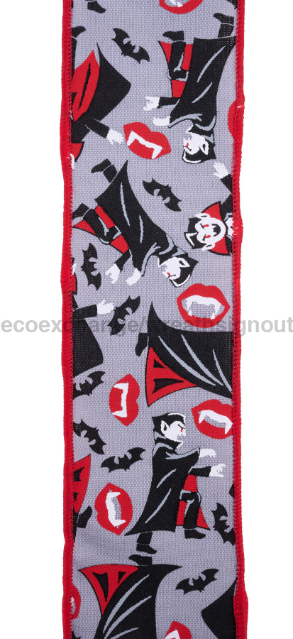 4’’X10Yd Vampires Grey/Black/Red/White RGF192510 Ribbon