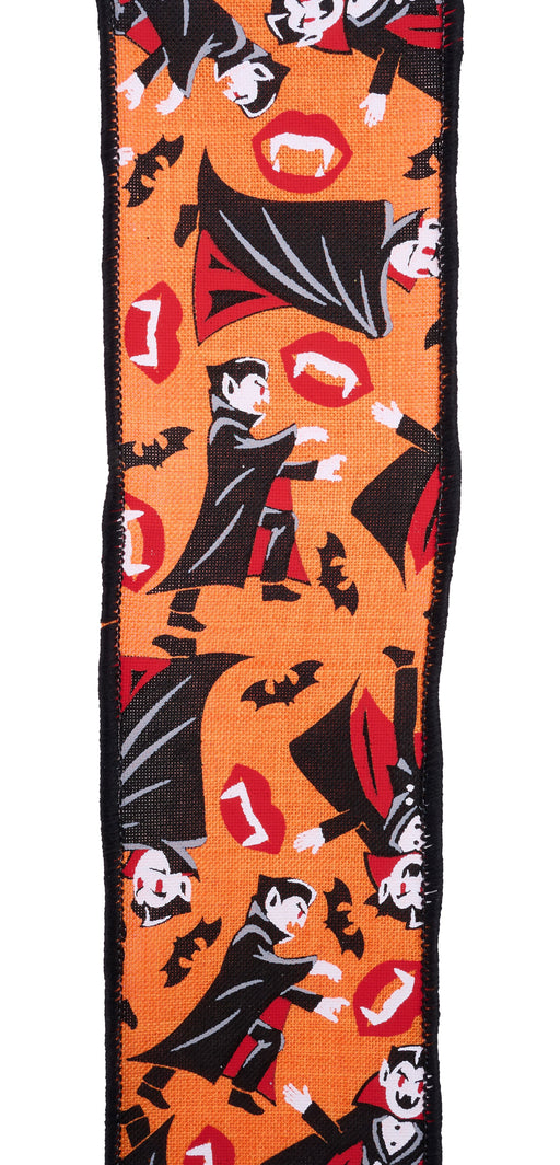 4"X10Yd Vampires Orange/Grey/Black/Red/White RGF192320 - DecoExchange