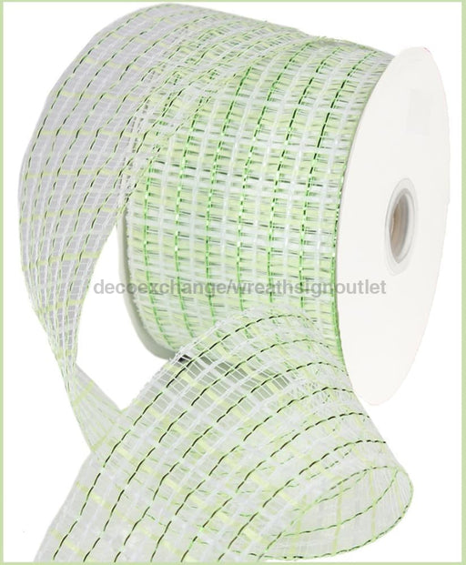 4’X20Yd Basket Weave Mesh Apple/White Rr4056Hf Ribbon