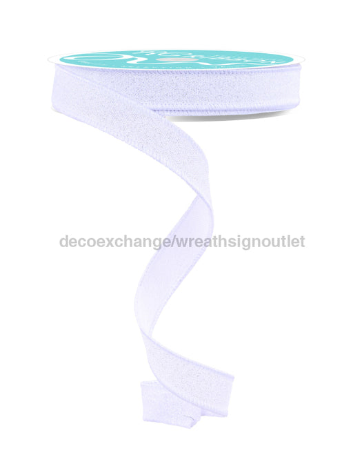5/8’’X10Yd Fine Glitter On Faux Royal White RGF151527 Ribbon