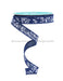 5/8"X10Yd Glitter Mini Leaf Vines Navy Blue/White/Silver RGF1396TR - DecoExchange