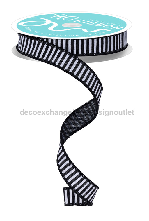 5/8’’X10Yd Horizontal Stripes/Royal Black/White RGE126702 ribbon