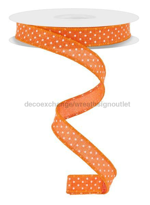 5/8X10Yd Raised Swiss Dots On Royal New Orange/White Rge1776Hw Ribbon