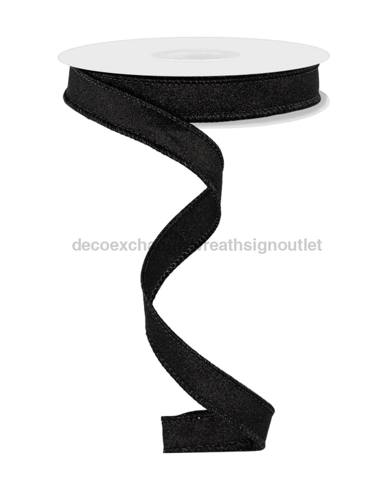 5/8"X10Yd Shimmer Glitter Black RGF108902 - DecoExchange