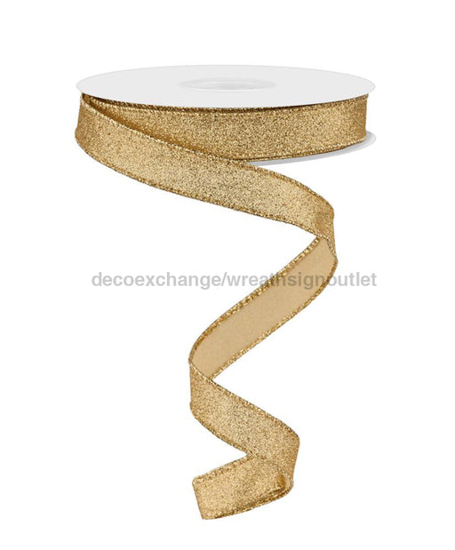 5/8"X10Yd Shimmer Glitter Gold RGF108908 - DecoExchange