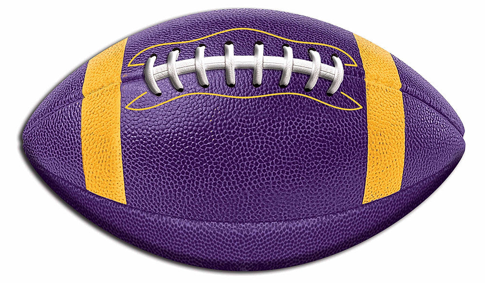 11"L X 6.5"H Embossed Football Sign Purple/Yellow/White MD1884N1
