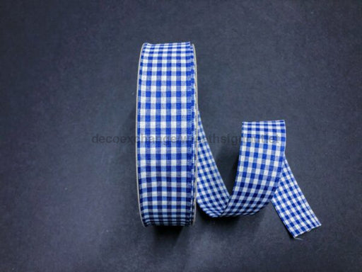 50913: Ryl Blue-Wht Gingham 1.5X50Y Ribbon