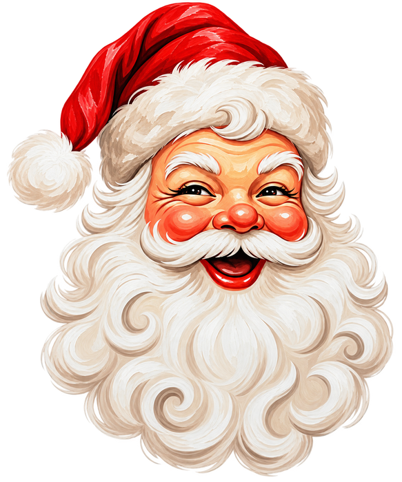 Vintage Santa Face Classic Red Hat, DBJ-W-0126, 14in Sign For Wreath, Wood Wreath Sign