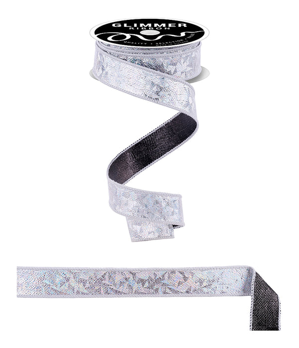 1"X10Yd Scale/Check Fused Laser Silver/Shiny Black NR6112AX