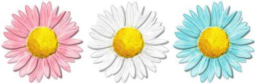 12"DIA METAL/EMBOSSED Daisy 3 Asst: White/Pink/Robin MD066099