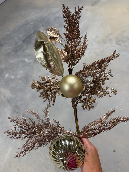 24" Ball & Pine Spray PA5162S-GOLD