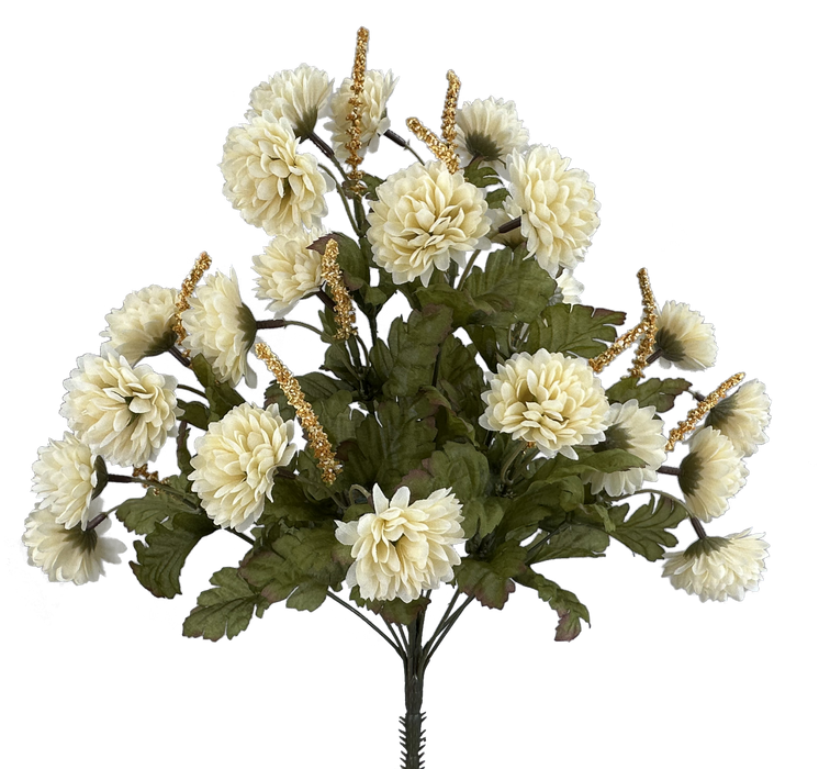 Pompom Mum bush x 12 H17 Beige 52290BE