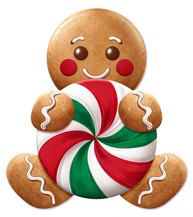 12"H X 10.77"L Gingerbread/Candy Sign Red/Emerald/White/Brown MD176983