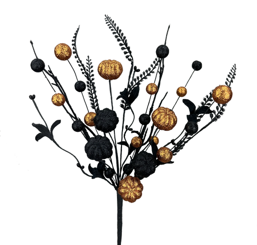 Glitter Pumpkin Ball Pick 17" 57228ORBK - DecoExchange®