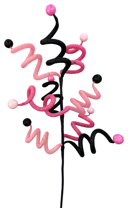 Curly Ball Spray x 9 H26 Pink/Black 57363PKBK