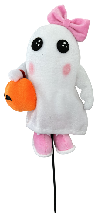 Ghost w Pumpkin Spray H21xW6xD4 White 57372WT