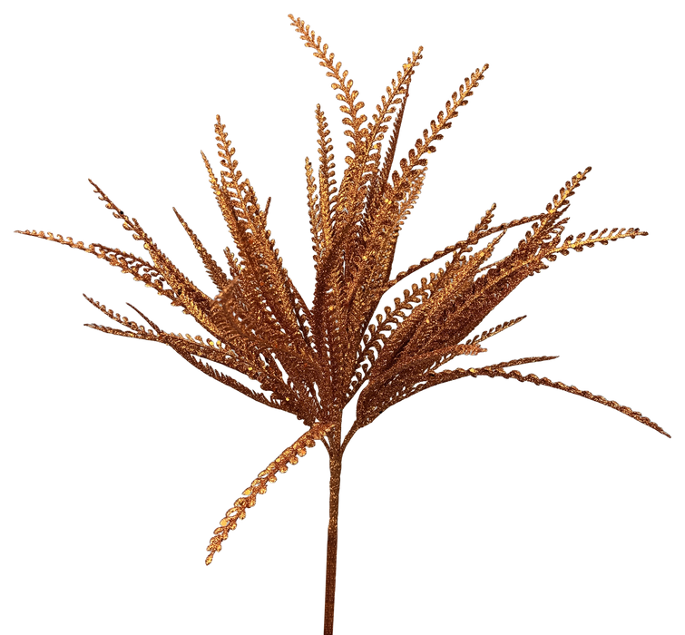 Glitter Plastic Leaves Bush 19in 57484OR