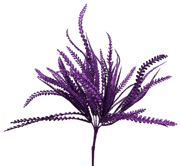 Glitter Plastic Leaves Bush 19in 57484PU