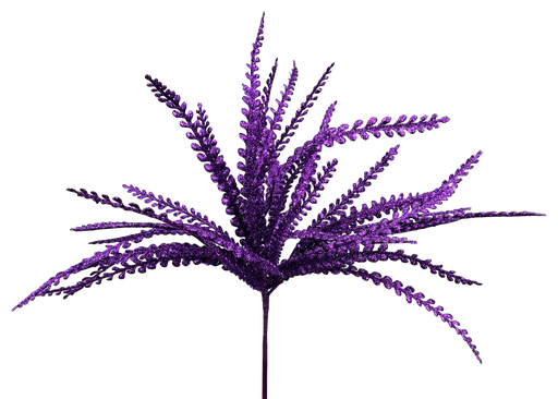 Glitter Plastic Leaves Bush 16in 57485PU