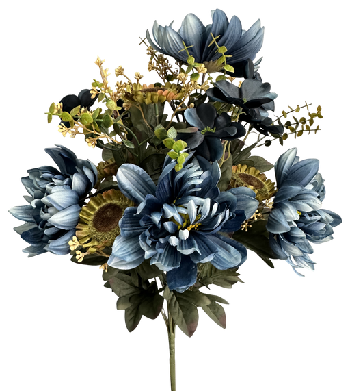 Sunflower Mum Bush x 14 H21 Blue 57528BL