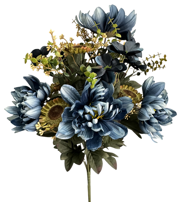 Sunflower Mum Bush x 14 H21 Blue 57528BL