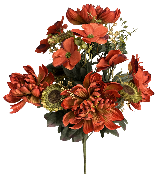Sunflower Mum Bush x 14 H21 Rust 57528RUST