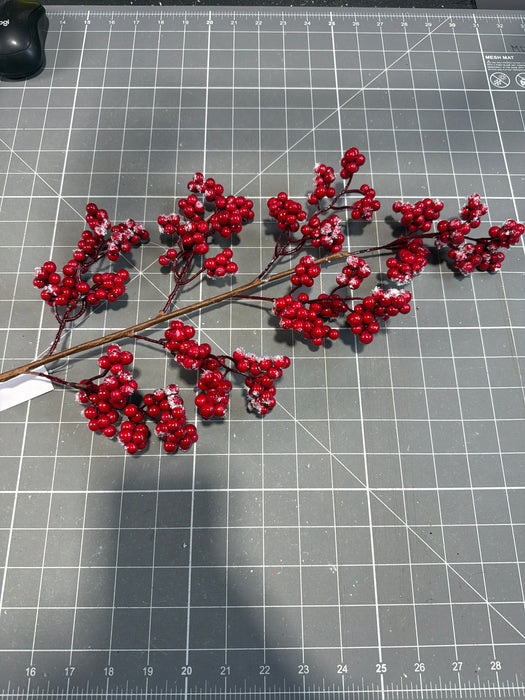 Christmas Snowy Berry Spray Red 62050