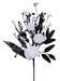 19"L Rose Flower Spray White/Black FH827778