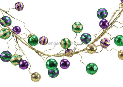 5'L Glitter Ball Garland Mardi Gras HG4033 - DecoExchange