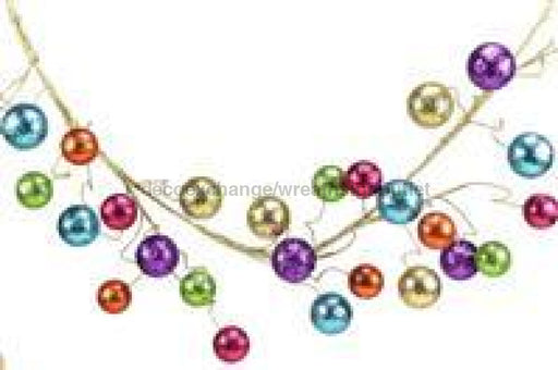 5'L Glitter Ball Garland Multi XG6739Y2 - DecoExchange
