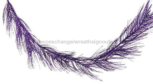 5'L Glittered Pine Garland Purple XV798623 - DecoExchange