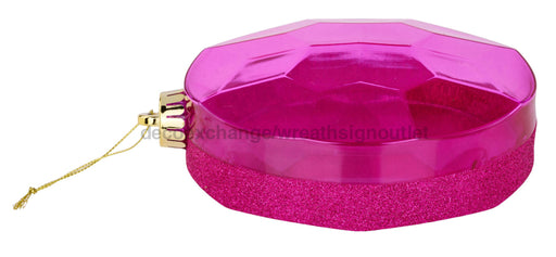 6.5’’L X 4.25’’W Glitter Oval Gem Orn Fuchsia Xj563607