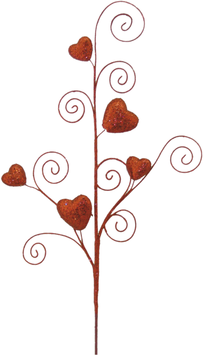 Glitter Heart Spiral Spray 28H  61433RD