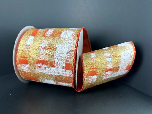 Rust Premium Satin/White-Gold Abstract, 4"X10Y 61607-04-31