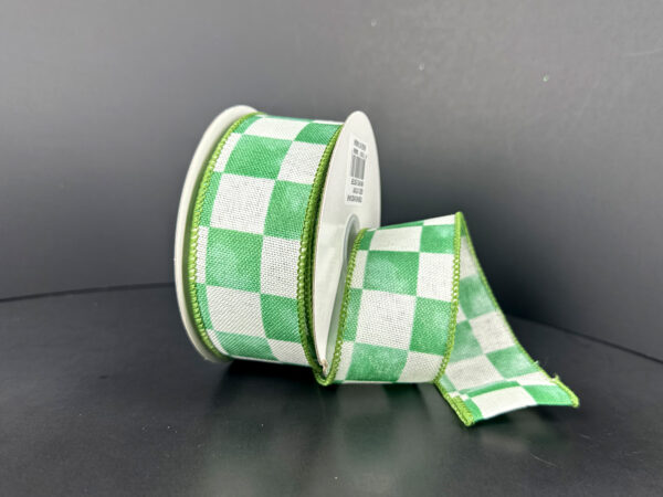 Ivory Linen/Sage Watercolor Checks, 1.5"X10Y 61622-09-06