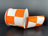 Orange Linen/White Glitter Gigantic Checks, 4"X10Y 61630-04-19