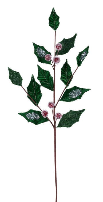 35"L Holly/Berry Spray Green/Red XS0985