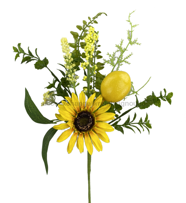 63086Sp18 - Sunflower Lemon Mix Lvs Pick Greenery