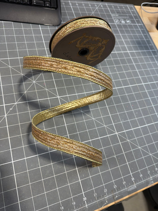 .75” X 10Yds Metallic Dupion Braid Trim, Gold 05-0935