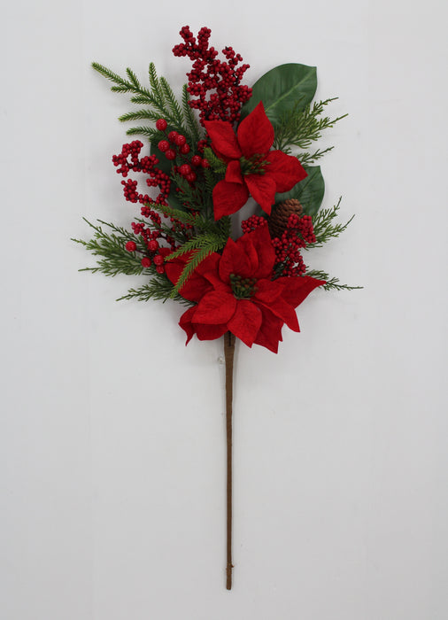 28 In Poinsettia Pine Berry 65920