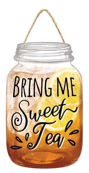 10"H x 6"L Bring Me Sweet Tea Sign White/Rust/Yellow AP7190