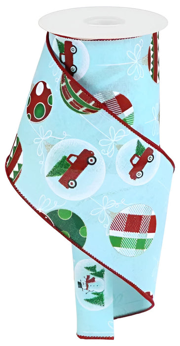 4"X10Yd Hanging Ornaments Ice Blue/Red/Green/Black RGC1342H1