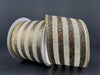Chocolate-Natural-Gold Woven Metallic Stripe, 1.5"X10Y 68456-09-38