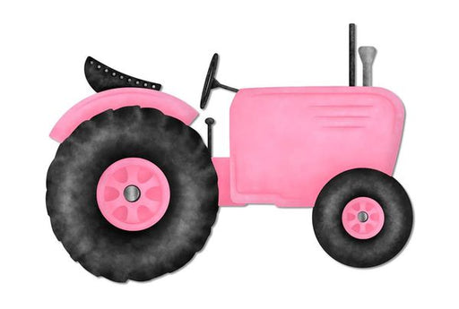 12"LX8.5"H METAL/EMBOSSED Tractor Pink/Grey/Black MD080115